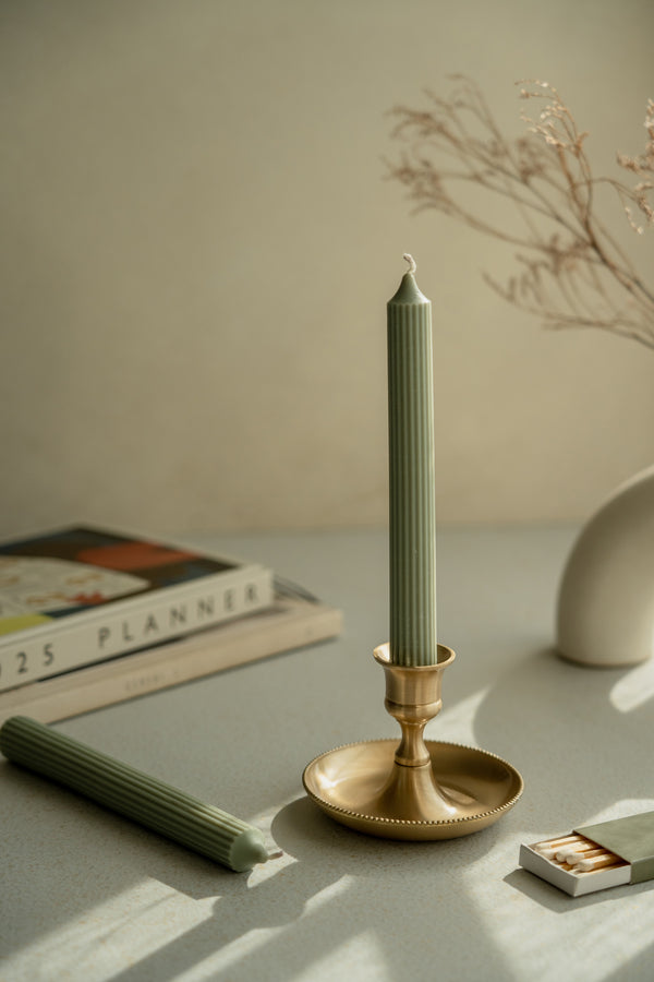 Brass Candlestick Holder + Candlesticks