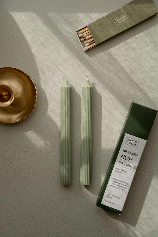 No. 38 Revitalise Long Textured Taper Candle